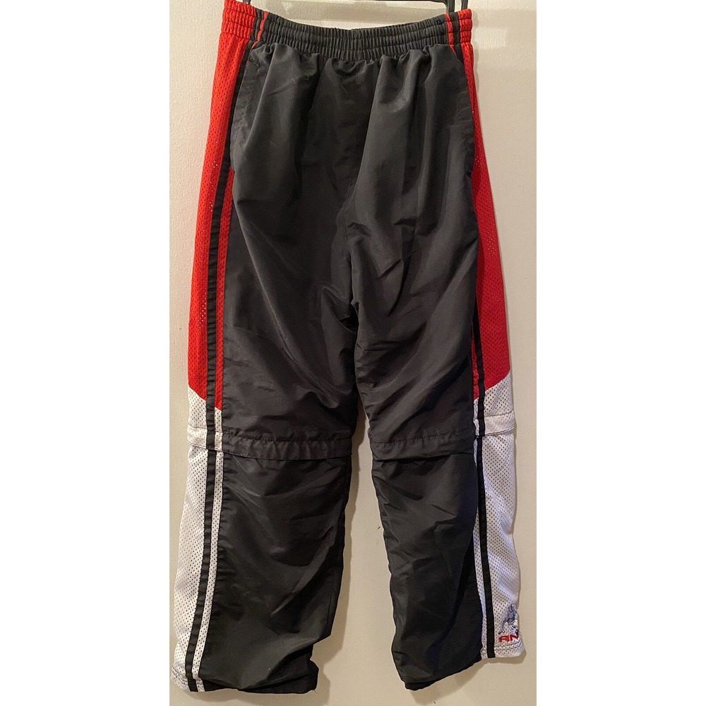 And1 Basketball Pants Zip Off Legs Boys Youth L Embroidered Logo Red Black White
